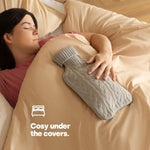Cable Knit Hot Water Bottle | Gray
