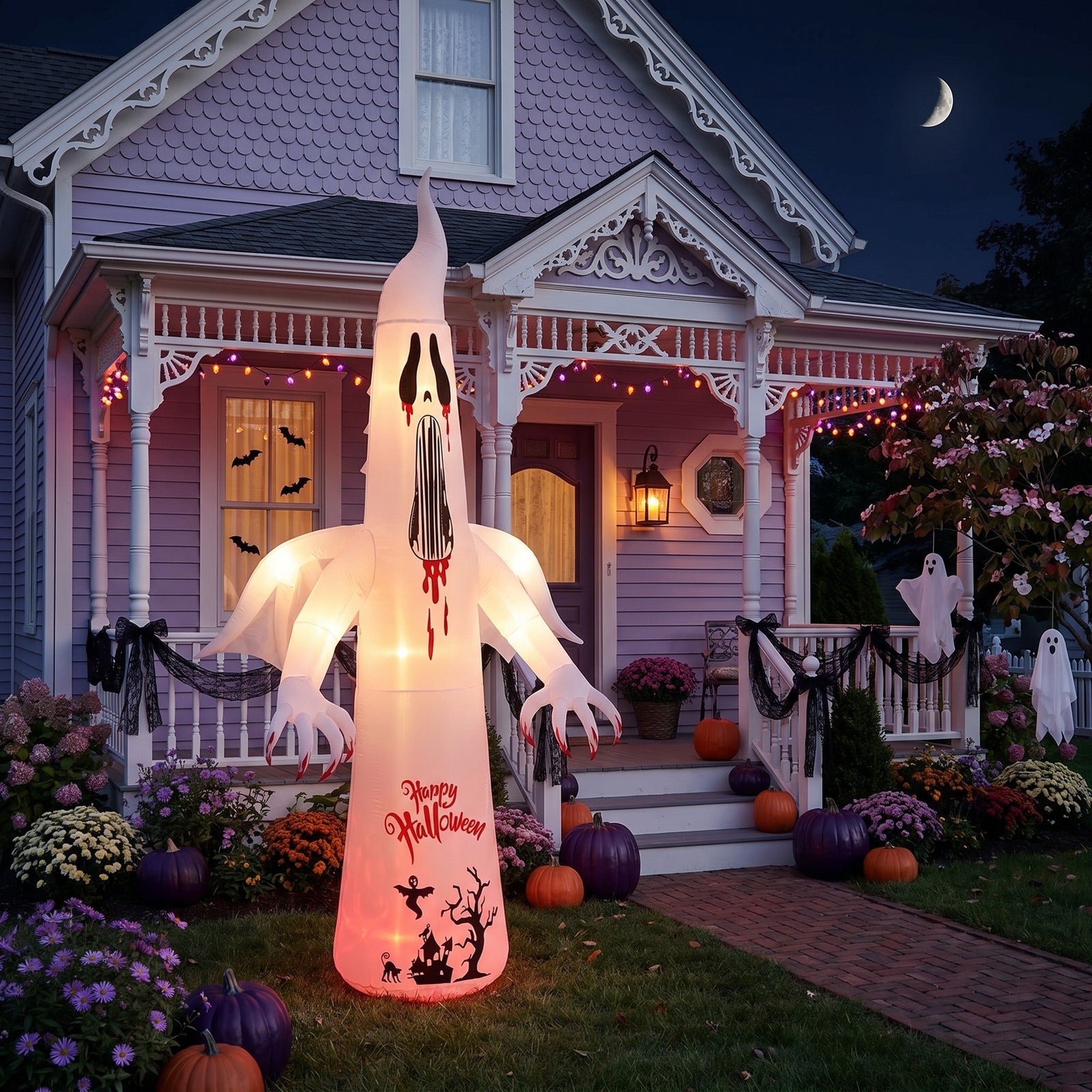 Breeins 10.2ft Halloween Inflatable Scream Ghost Decoration With Built-in Lights