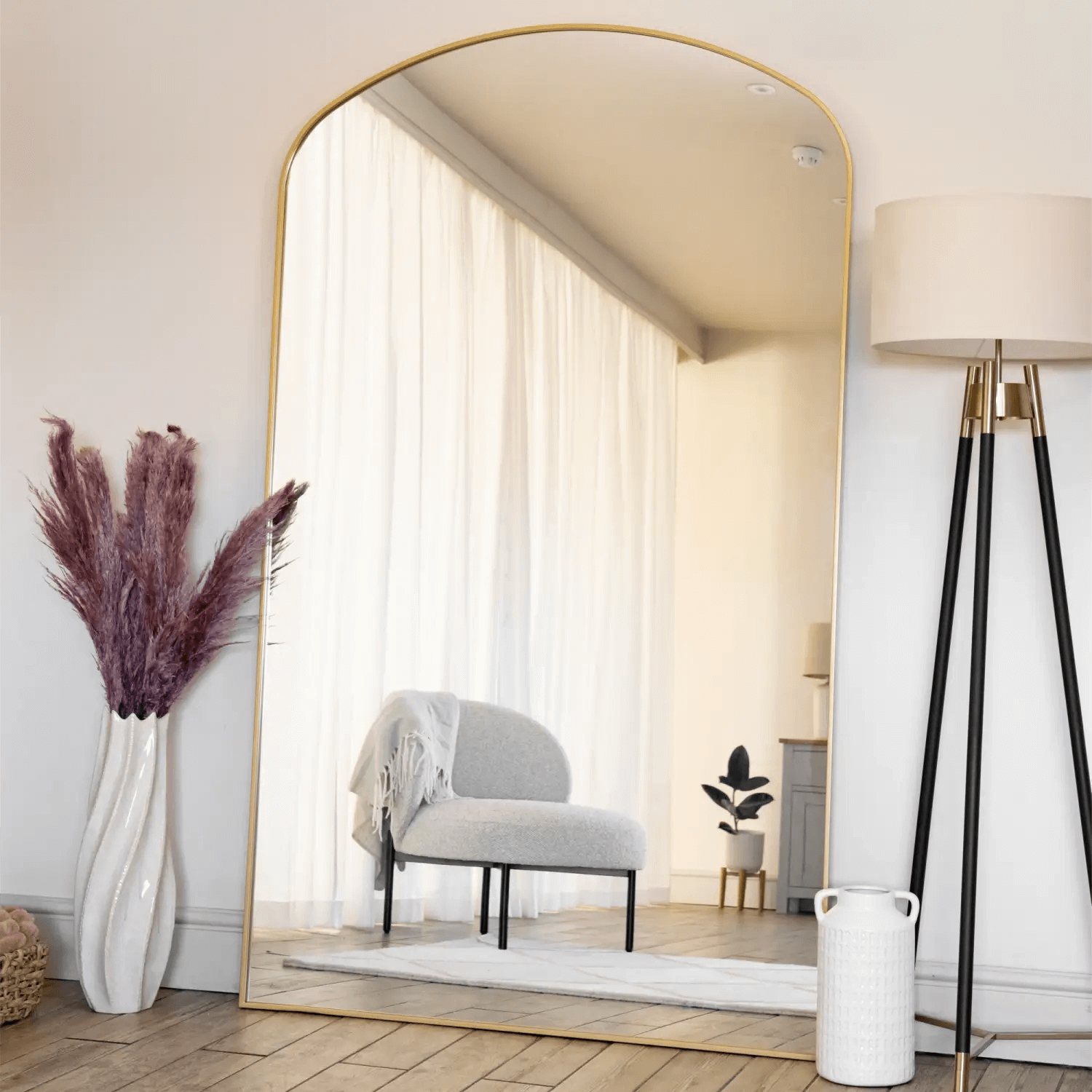 Yōko - Metal Gentle Arch Mirror | 200cm x 120cm | Gold