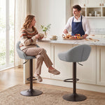 HOMCOM Bar Stools Adjustable Height Backrest Set Of 2, Grey