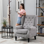 Accent Armchair Home Furniture Retro Tufted Club Wood | One Size | Gray