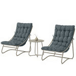 Garden Bistro Set, Bistro Table And Chairs W/ Cushions | Dark Grey