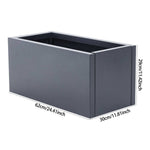 Zinc Galvanized Steel Planter Box With Drainage Hole –rectangle Raised Planter Box Outdoor Balcony Garden Trough Pot | Small | Anthracite Grey