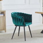 Set Of 2 Baiano Fabric Dining Chairs | Green
