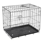 Wire Dog Crate With 2 Doors And Tray | Small | Black