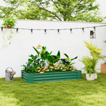 Galvanised Raised Garden Bed, 180x90x30cm | Green