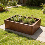Rusty Raised Bed Steel Planter Box – Outdoor Garden Flower Bed, Weatherproof Rust Finish, Durable Raised Planter For Patio & Yard | Medium