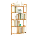 Tiered Bamboo Wood Book Storage Shelf | Large