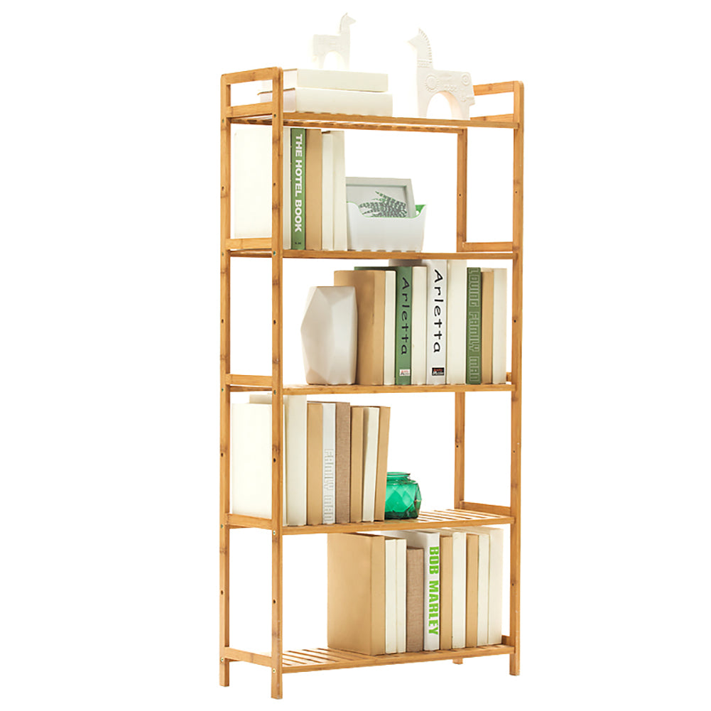 Tiered Bamboo Wood Book Storage Shelf | Large