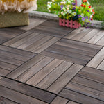 27 Pcs Black Wooden Deck Tiles 30x30 Cm For Patio/deck | Black