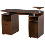 Office Desk With Keyboard Tray, Drawer | Brown
