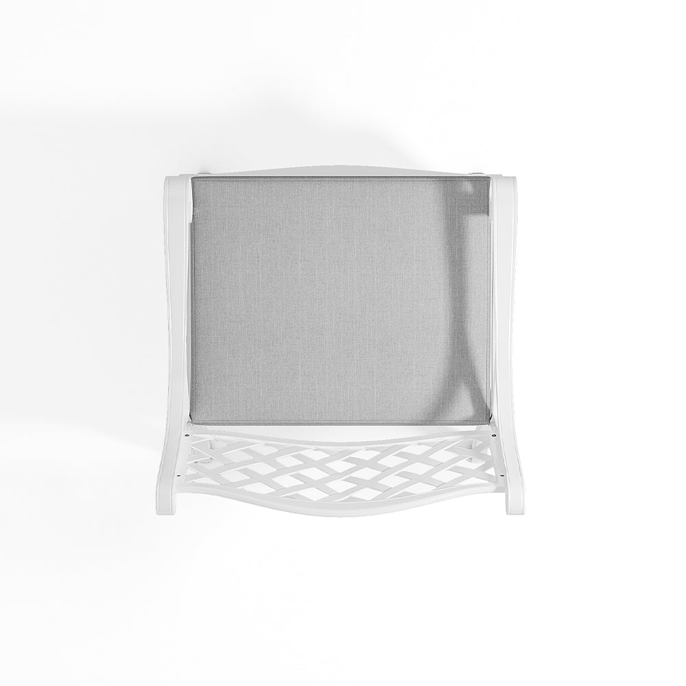 2-piece Retro Cast Aluminium Garden Chair Set Including Cushion | White