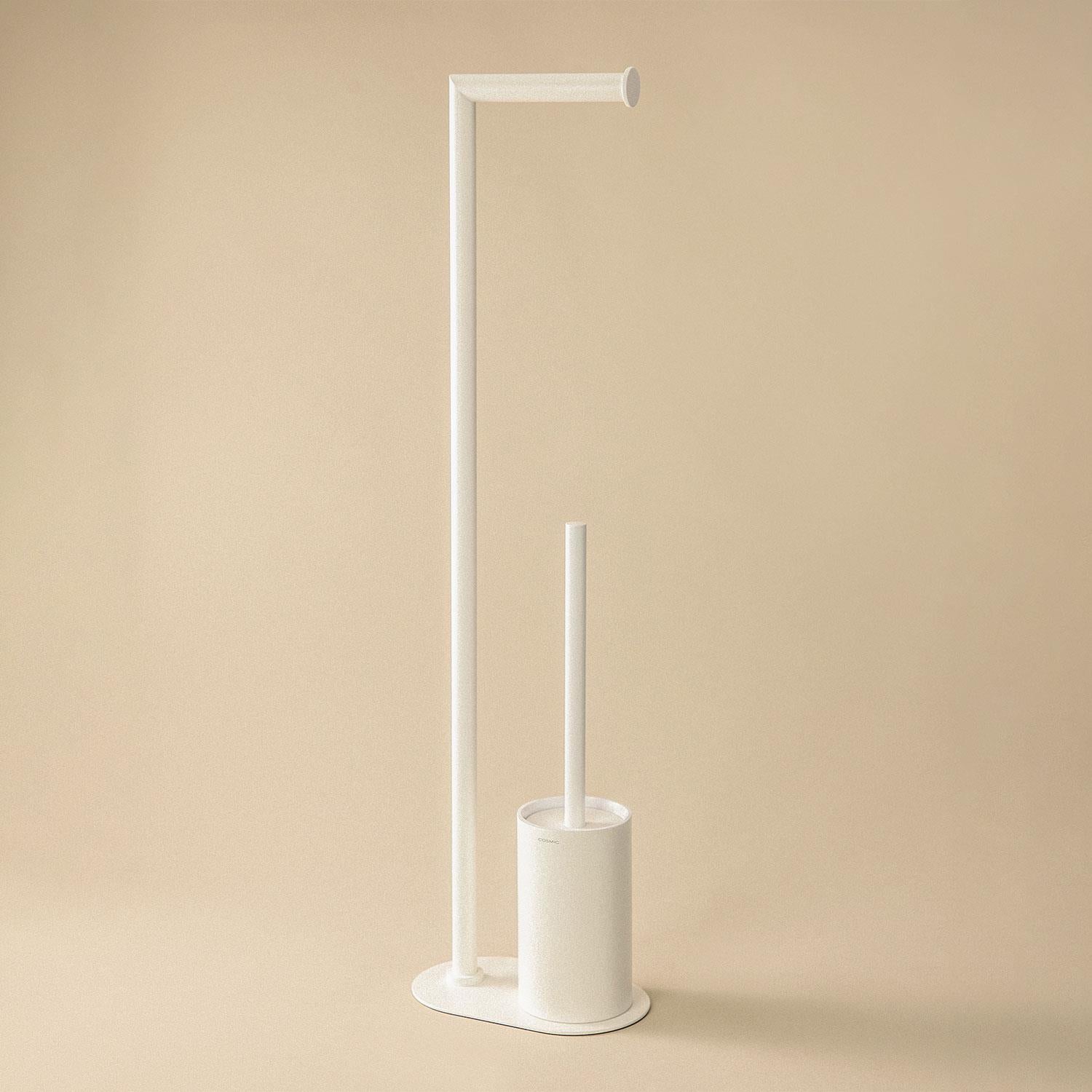 Paper Holder With Toilet Brush, Matt White, Architect S+ Collection