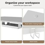 Adjustable Height Electric Standing Desk White Metal Frame | White