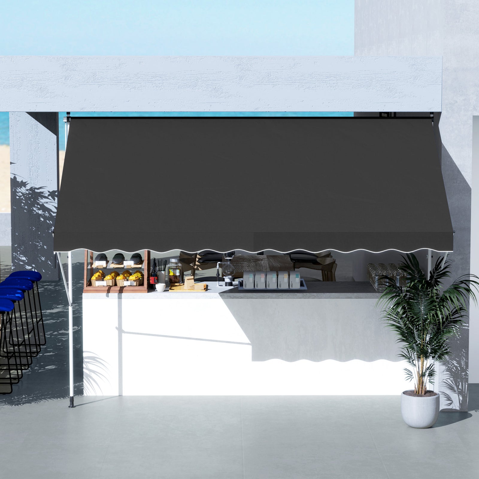 3x1.5m Manual Retractable Patio Awning Floor- To-ceiling