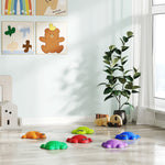 6 Pcs Balance Stepping Stones, Stackable River Stones With Non-slip Edge | Multi