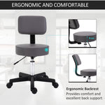 Adjustable Swivel Salon Chair Padded Seat Back 5 Wheels | One Size | Gray