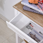 80x75cm Console Table W/ Drawer 2 Shelves Worktop Handle