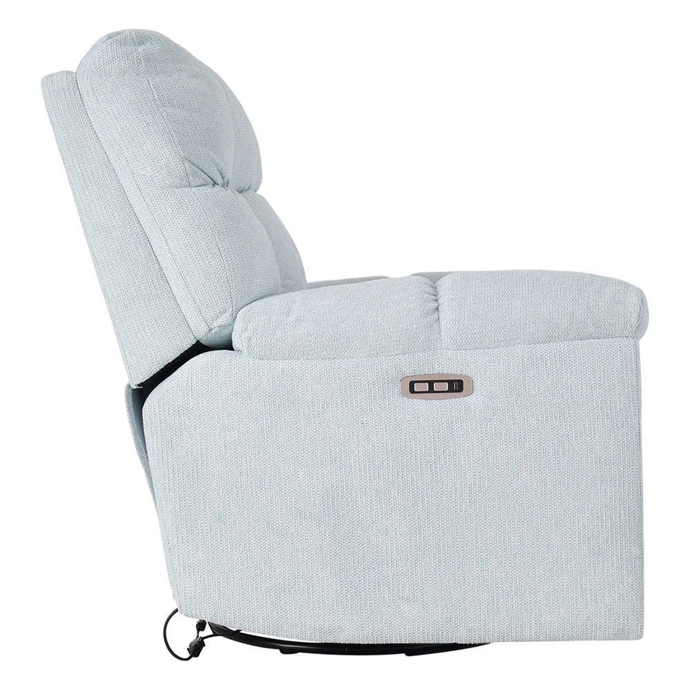 Electric Recliner Chair For Living Room – 270° Swivel, 135° Recline, Footrest, Usb & Type-c Charging | Blue