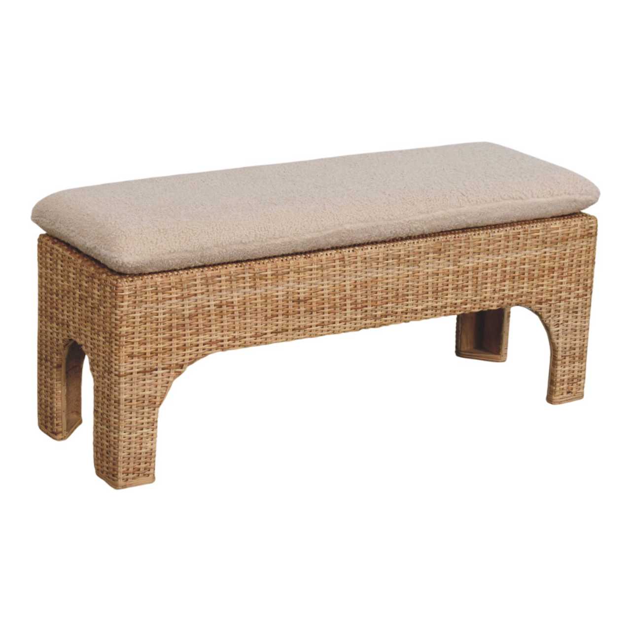 Rattan Harmony Cushioned Seat, Beige and Cream