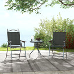 2pcs Folding Chair With Armrest, Breathable Mesh Fabric Seat | Dark Brown