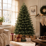 Artemis Home Ferncombe Pre-lit Pe/pvc Artificial Christmas Tree - Warm White & Multicolour LEDs