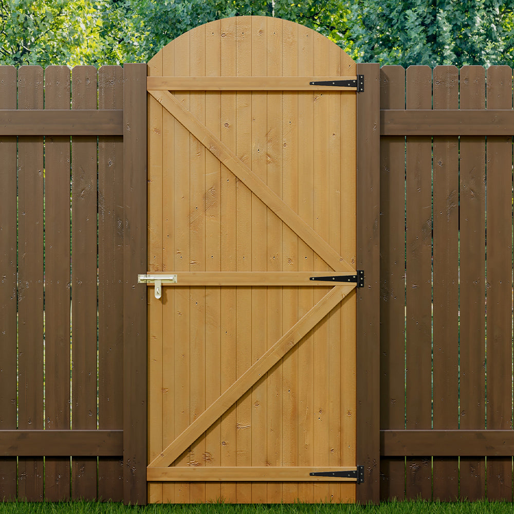 90cm W X 150/180/210cm H Semi Braced Arch Top Strong Wooden Garden Gate | 210cm