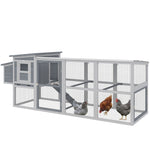 PawHut Large Chicken Coop, Wooden Hen House With Covered Run