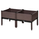 Set Of 2 Raised Garden Bed With Self-watering