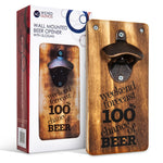 Wicked Gizmos Wall Mounted Wooden Bottle Opener With Metal Opener