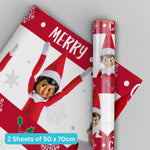 Christmas 2 Sheets & 2 Tags Wrapping Paper