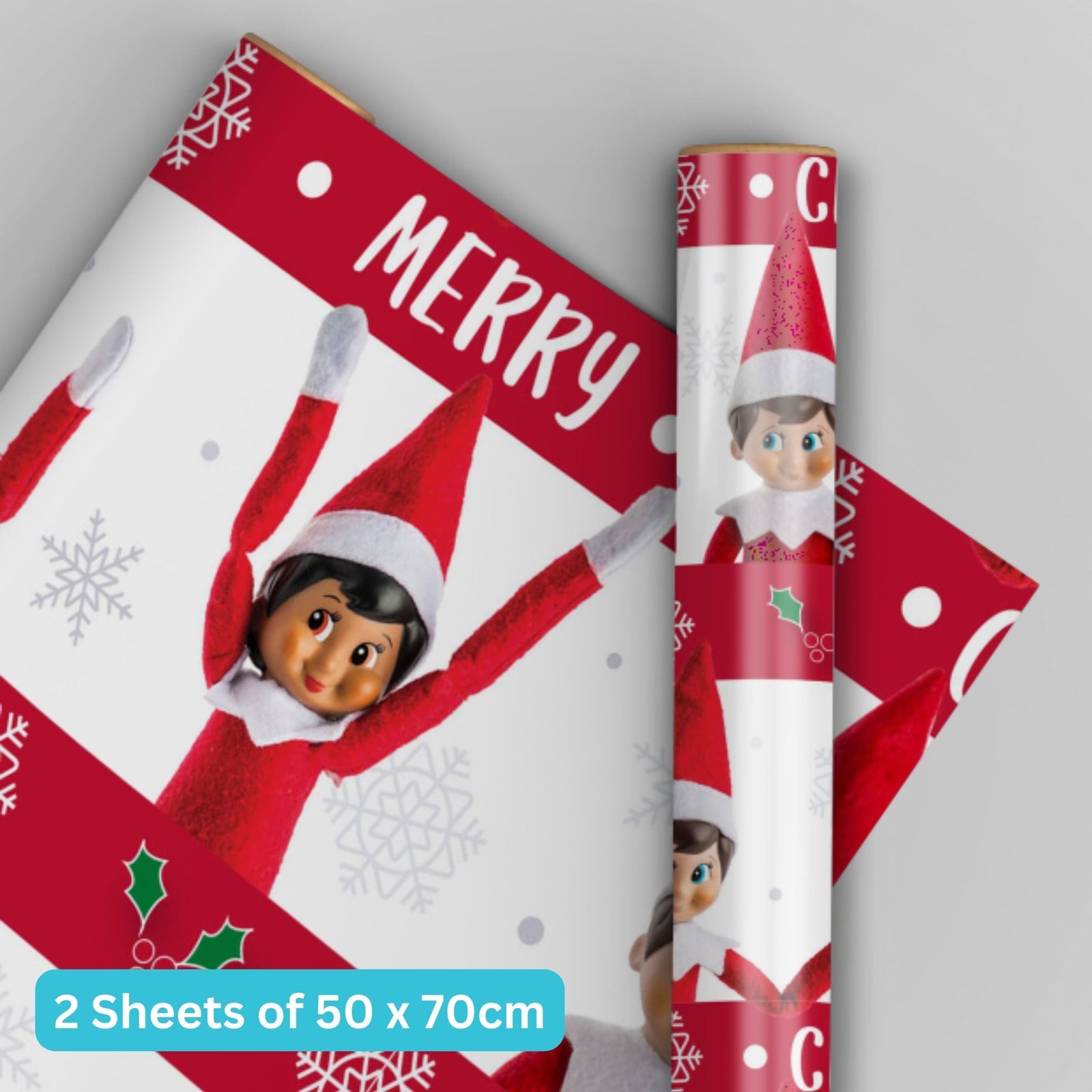 Christmas 2 Sheets & 2 Tags Wrapping Paper
