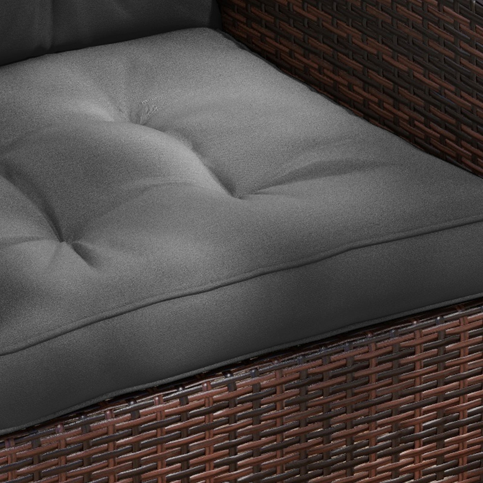 2pc Outdoor Seat Cushion For Patio Furniture | Charcoal Gray