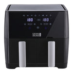 8l Dual-basket Digital Air Fryer With Touch Screen, 8 Programs & Non-stick | Black