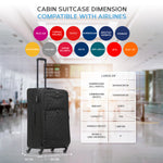 Large  29.5" Lightweight 4 Wheel 800d Soft Case Quilted Suitcases Set Of 3 Anti Crack - Cabin & Hold Luggage 100+ Airlines Approved | Large | Black