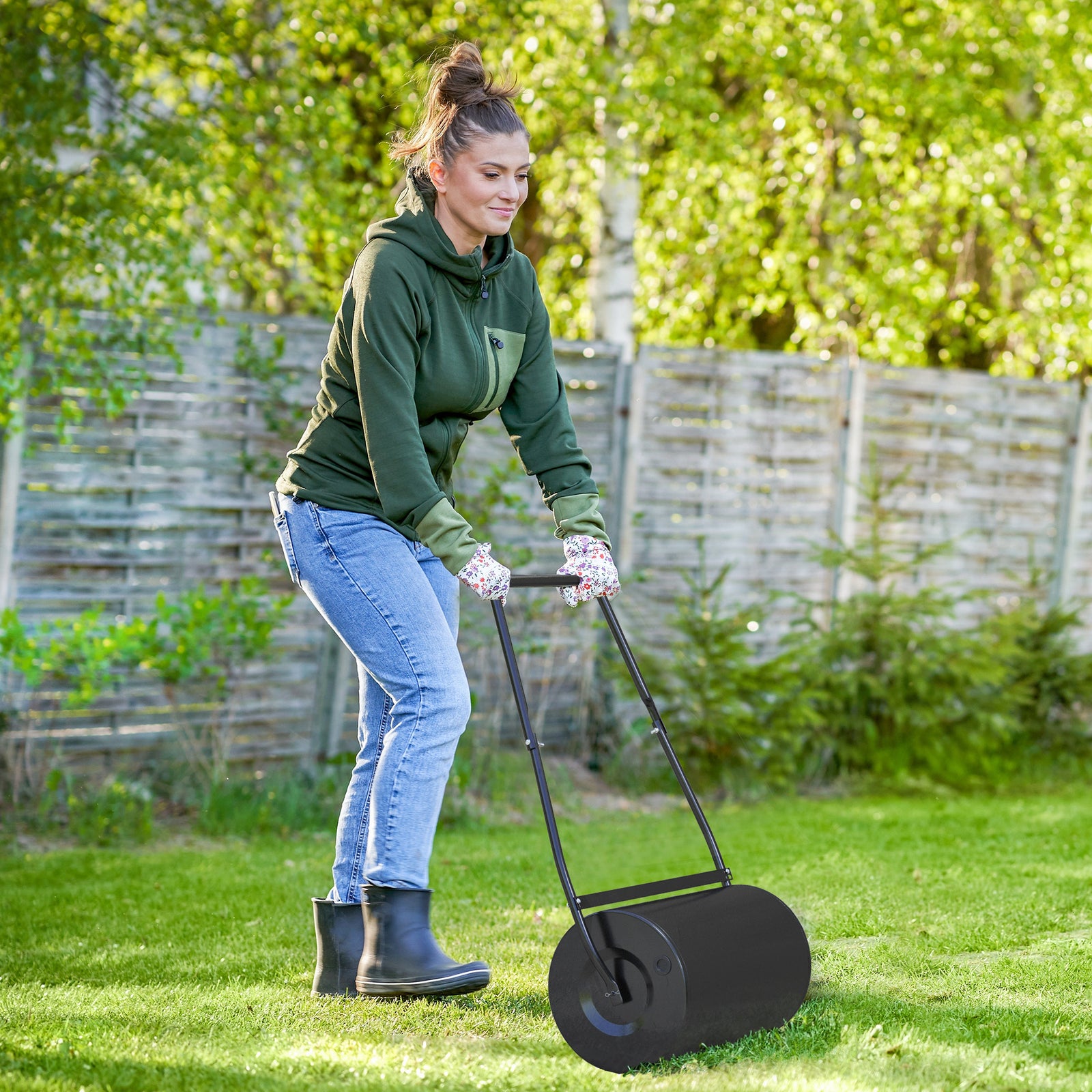 Steel Lawn Roller 38l Water/sand Filled