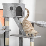 240-260cm Floor To Ceiling Cat Tree With Scratching Posts | Gray