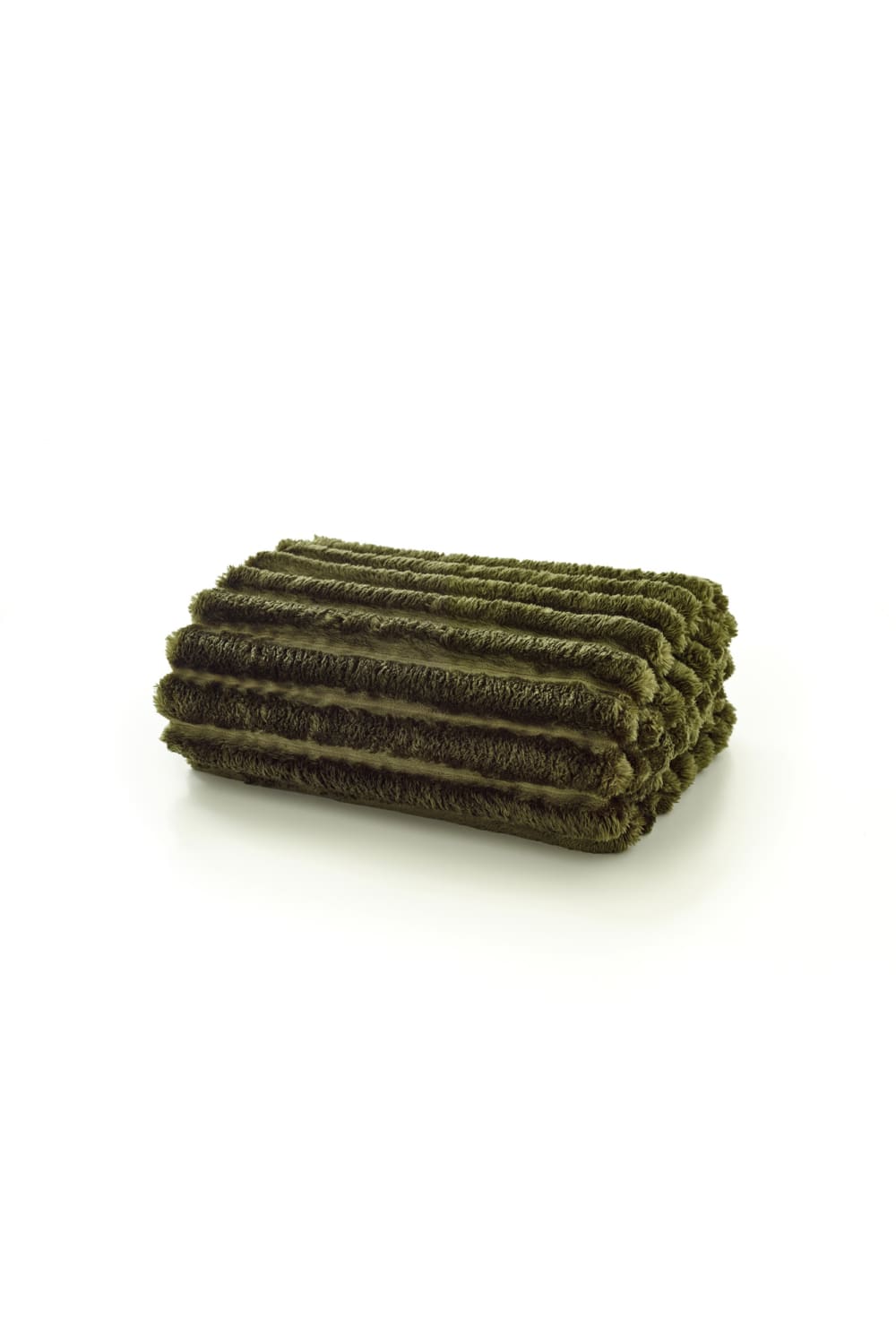 Alnwick Supersoft Ribbed Plush Throw – 140x180cm Cosy Sofa & Bed Blanket | 140cm x 180cm | Green
