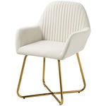 Accent Chair Velvet-feel Upholstered Lounge Armchair | One Size | Cream