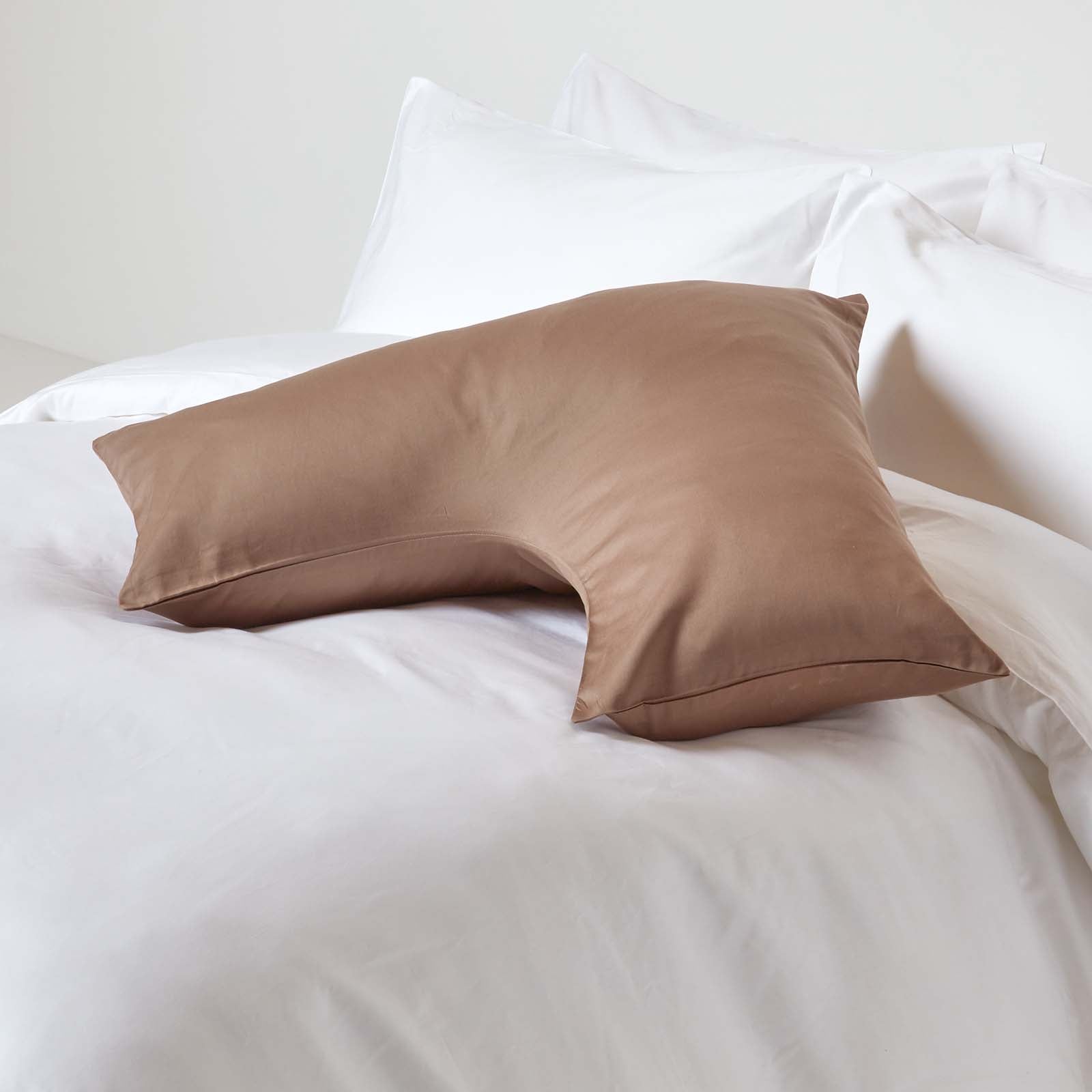 V Shaped Pillowcase Organic Cotton 400 Tc | V Shape | Brown