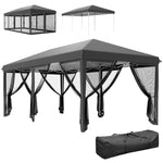 6 X 3m Pop Up Party Tent Canopy With 6 Removable Sidewalls | Black