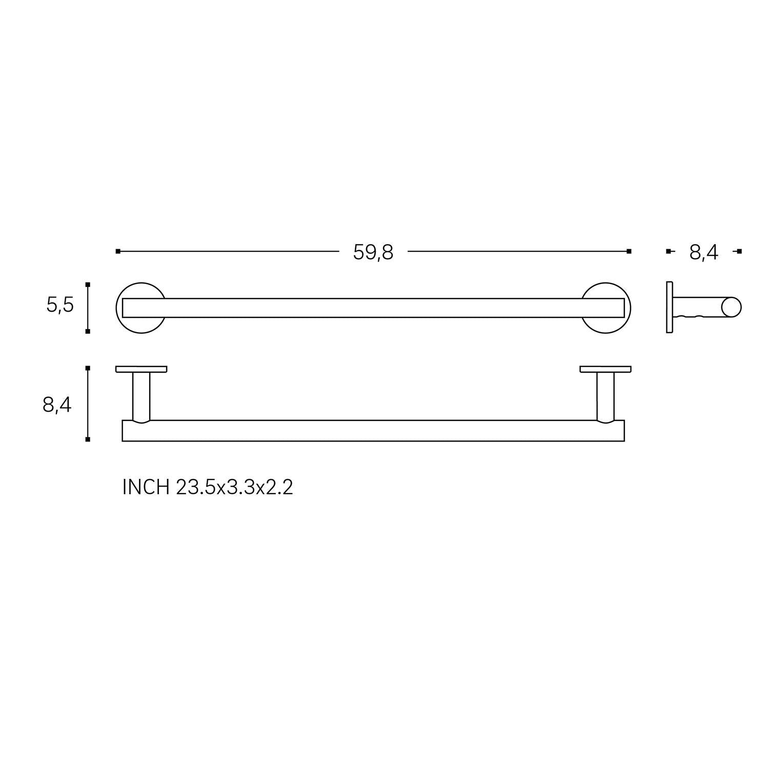 Towel Rail Chrome Architect Sp (60cm)