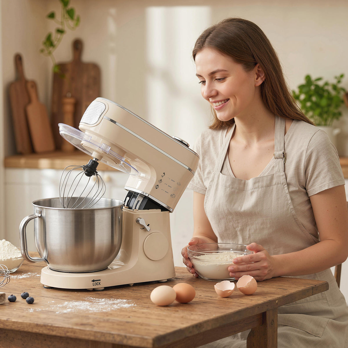 6l 1400w Stand Mixer With 11 Speeds & Fermentation Function | Cream