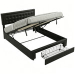 HOMCOM 5ft King Size Ottoman Bed With Gas Lift End Opening, Black