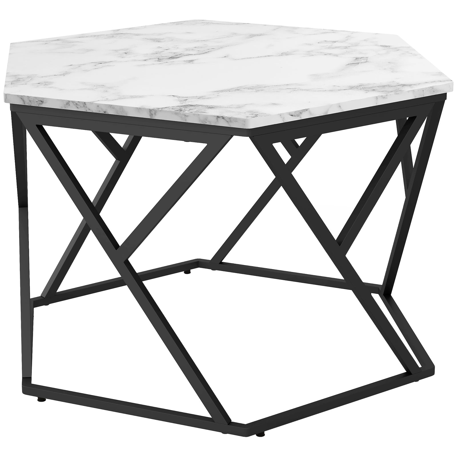 Modern Coffee Table, High Gloss Marble Effect