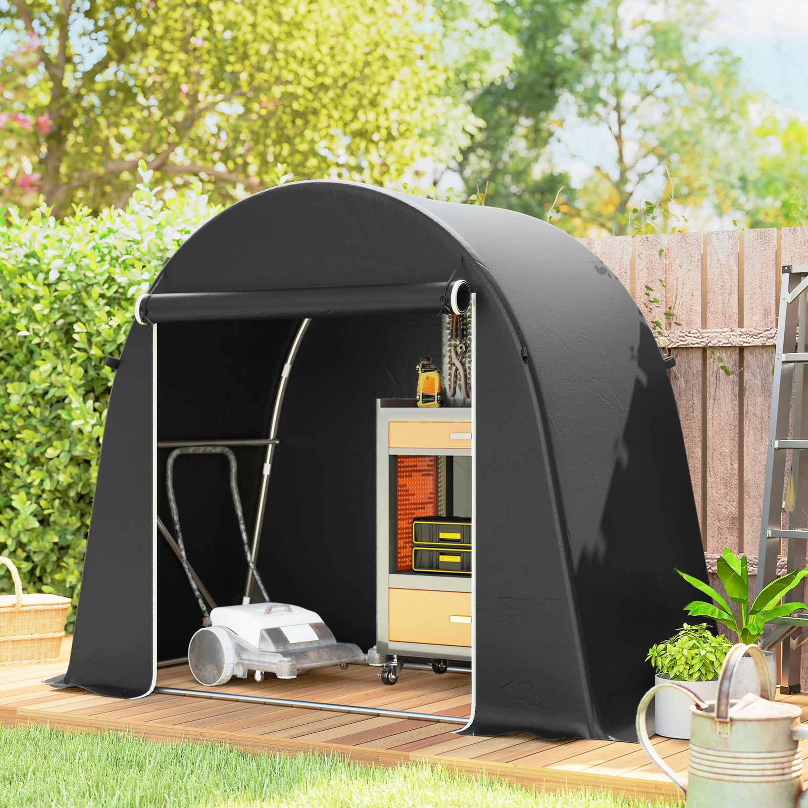 8 X 4 Ft Garden Storage Shed Tent Bike Tent | Dark Grey