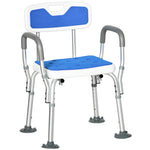 Eva Padded Shower Stool With Back And Arms Foot Pads | One Size | Blue