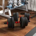 Adjustable 2 In 1 Barbell Dumbbells Set | 20kg | Black