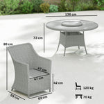 Rattan Garden Dining Set With Turntable, Aluminium Frame