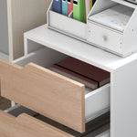 Mdf Mobile File Cabinet With 3 Drawers Locking Wheels | One Size | Brown